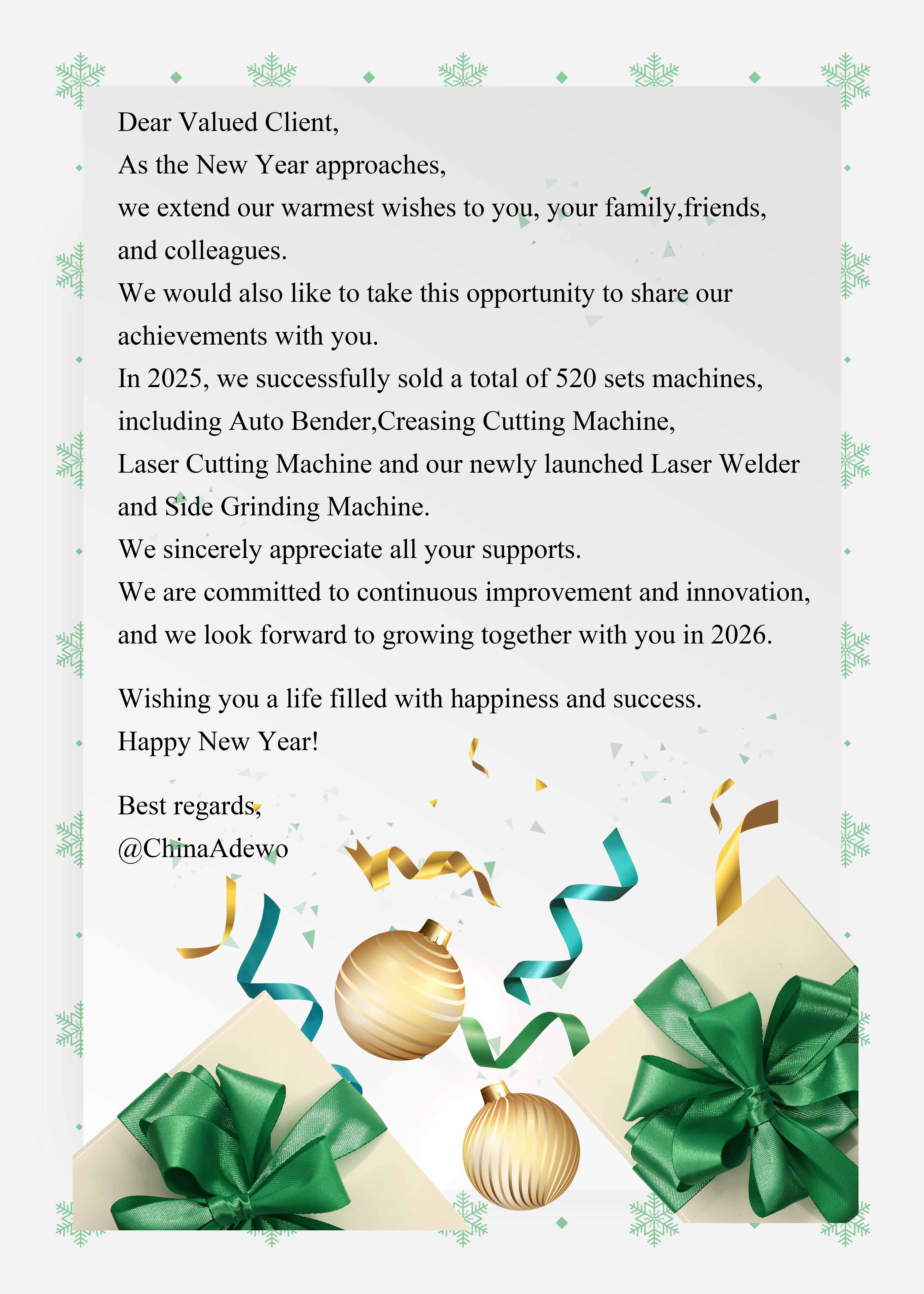 Le deseo otro año fructífero