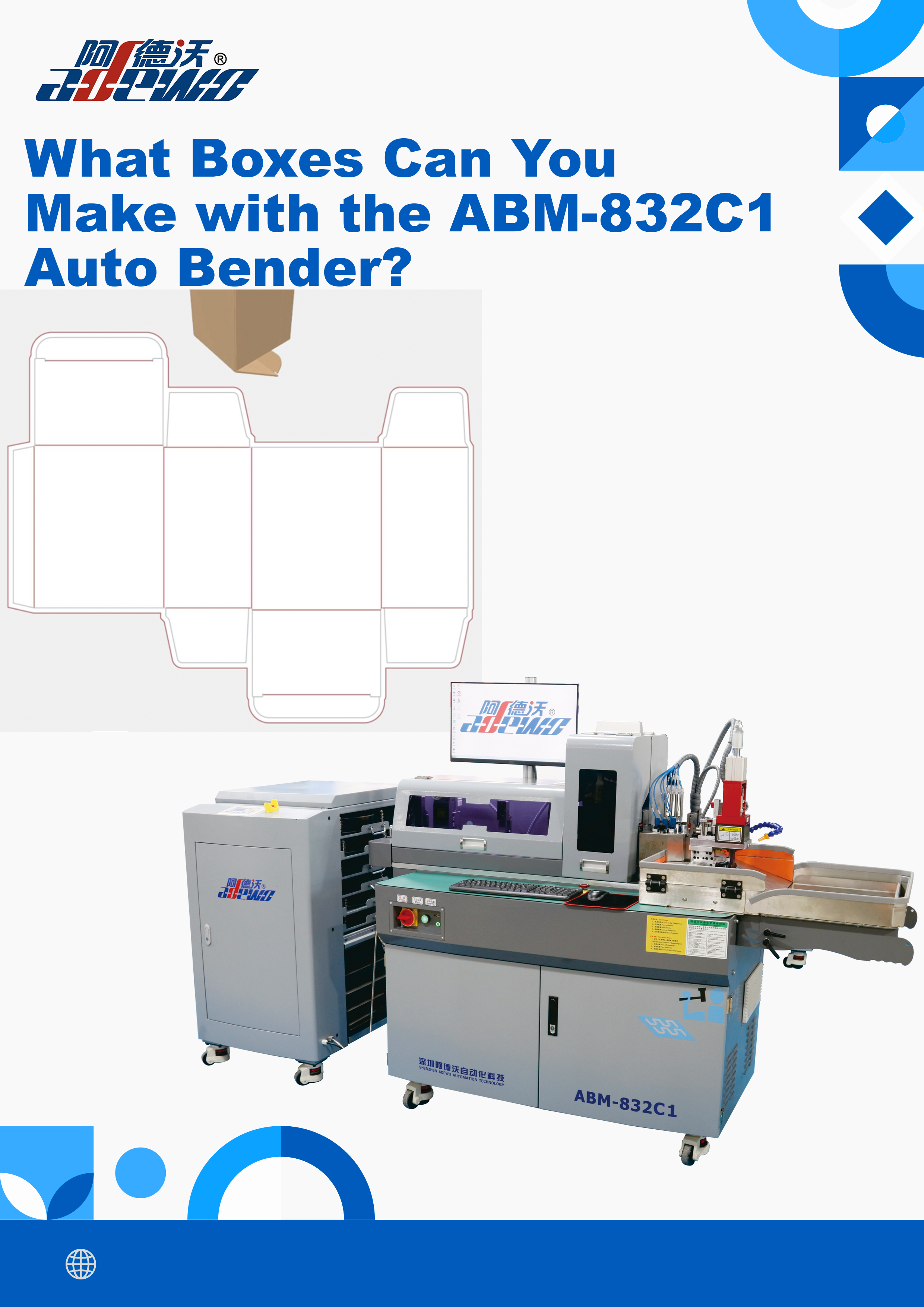 ¿Qué cajas se pueden hacer con la dobladora automática ABM-832C1?
