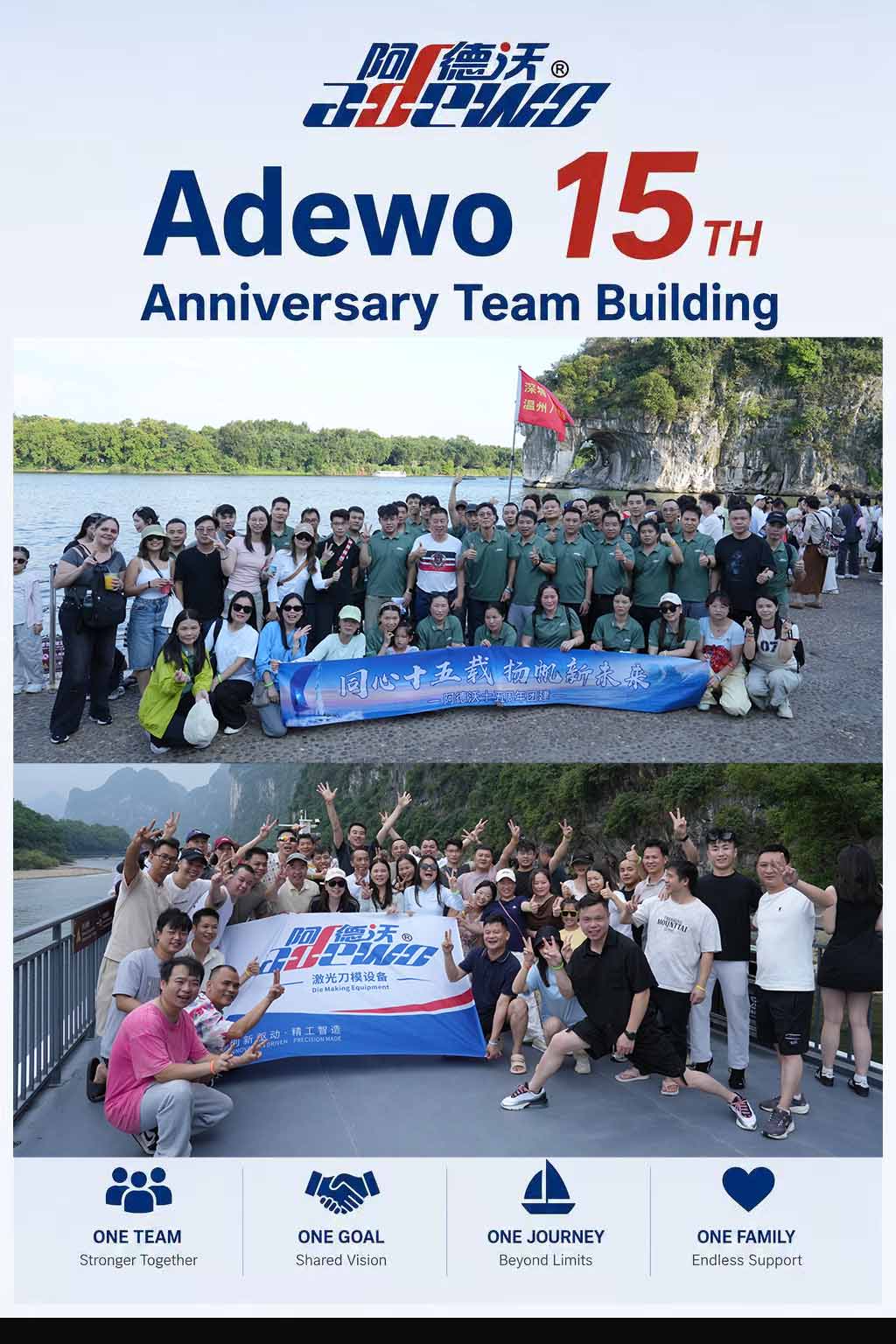 Viaje de formación de equipos del 15.º aniversario de Adewo a Guilin