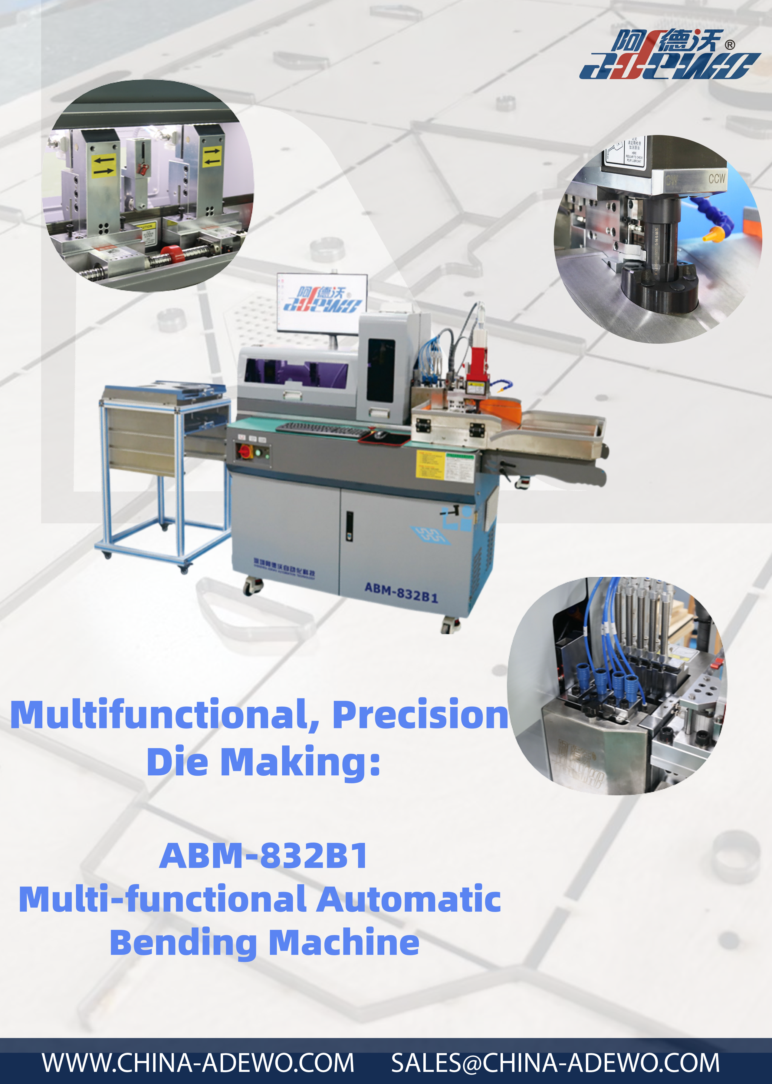 Troqueles multifuncionales y de precisión: Máquina dobladora automática multifuncional ABM-832B1