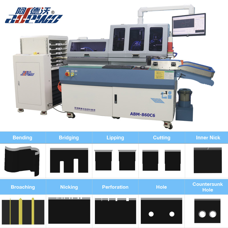 Dobladora automática de molde troquelador en blister con orificio avellanado