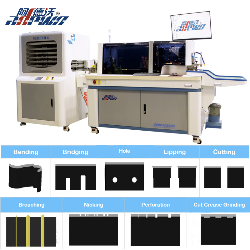 Máquina dobladora automática con regla de acero multifunción