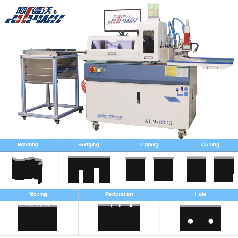 Máquina dobladora automática con regla de acero para cajas de embalaje