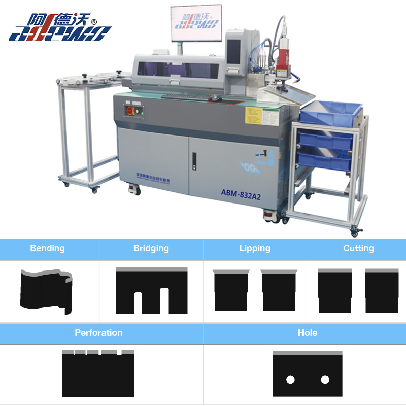 Máquina dobladora automática de regla de acero con perforación